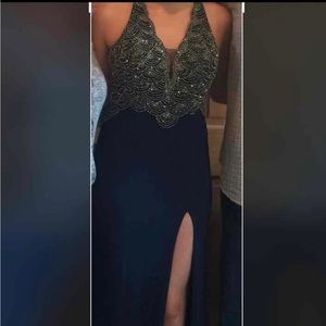 Navy Size 6 Faviana Prom dress